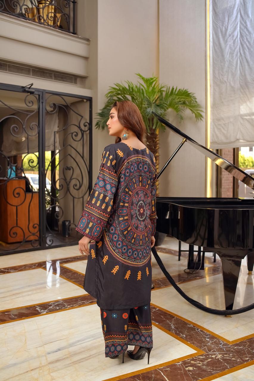 KhaddiI Digital Black (2PCs) -Premium Quality Fabric