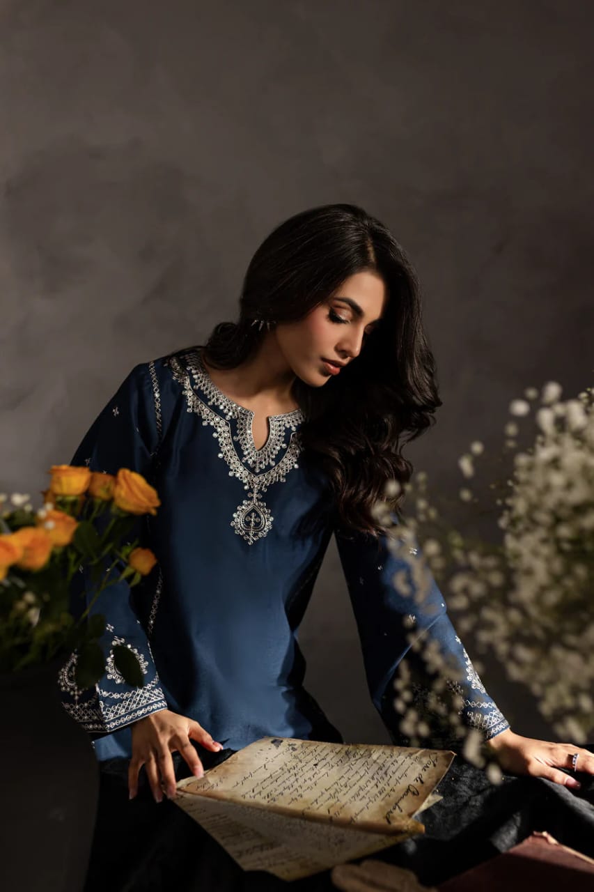 Sage Blue Embroided 2Pcs