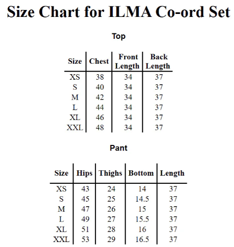 Ilma Co-ord Set | Co-ord Set 2pc | PREMIUM STITCHED | PREMIUM FABRIC |