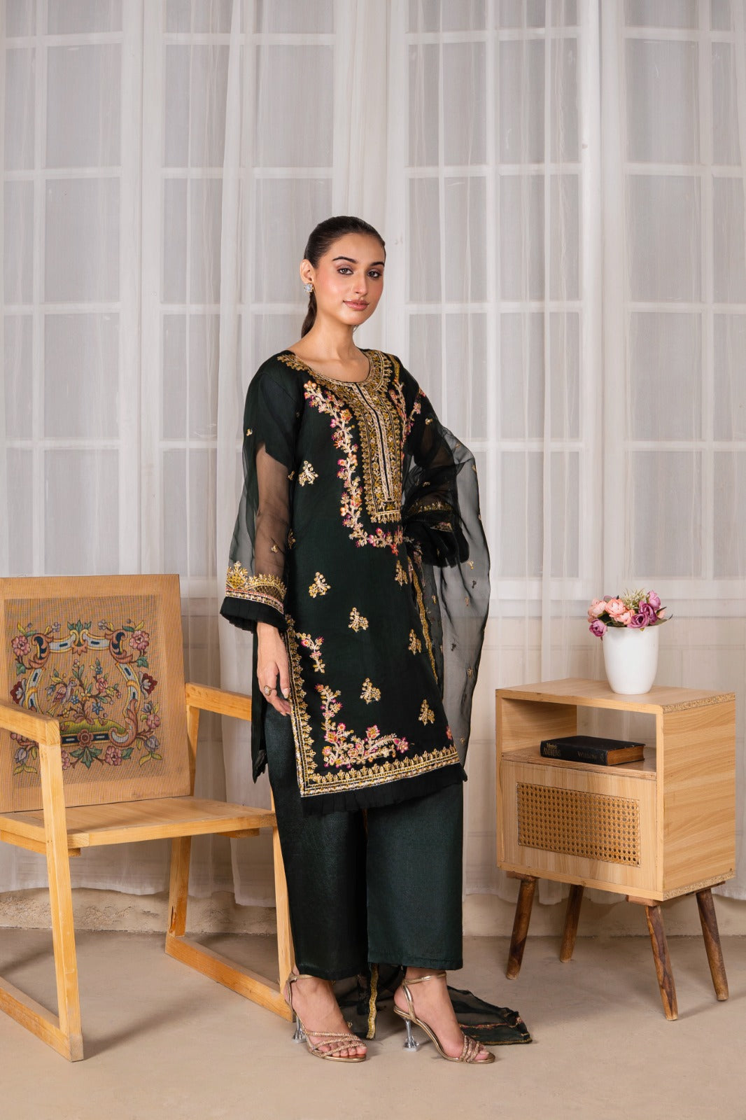 Mehrou (Organza Embroided 3 PCs) Digital Printed | SUMMER FIT | PREMIUM STITCHED | PREMIUM FABRIC |