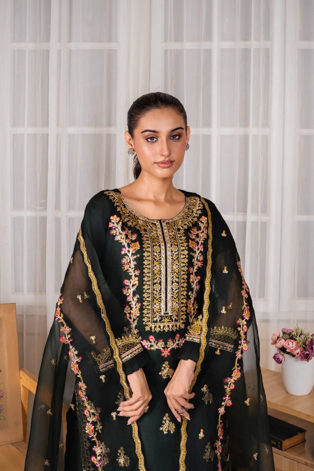 Mehrou (Organza Embroided 3 PCs) Digital Printed | SUMMER FIT | PREMIUM STITCHED | PREMIUM FABRIC |