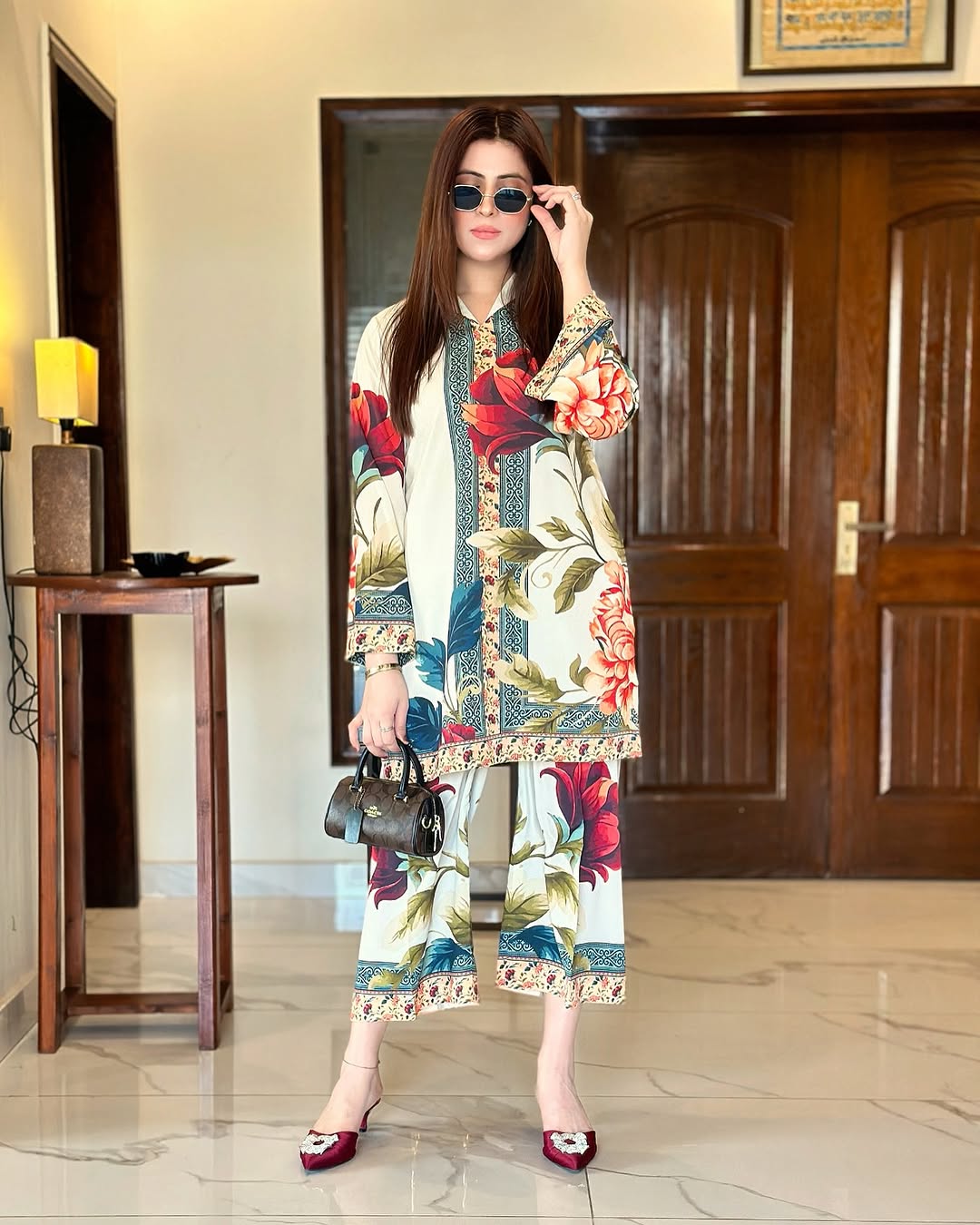 Majestic Rose OffWhite (Digital Printed 2 Pcs) DIGITAL 2PC PREMIUM FABRIC | SUMMER FIT | STITCHED