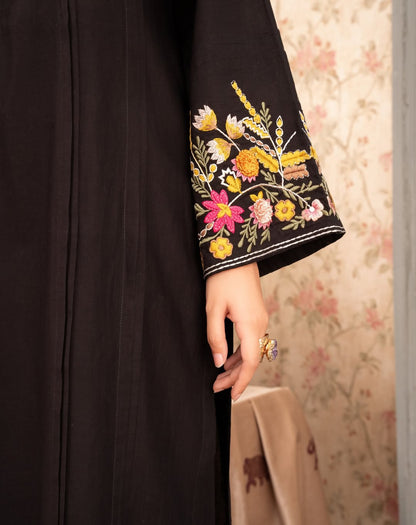 Black Elegance - Embroidered Long Shirt 2pc