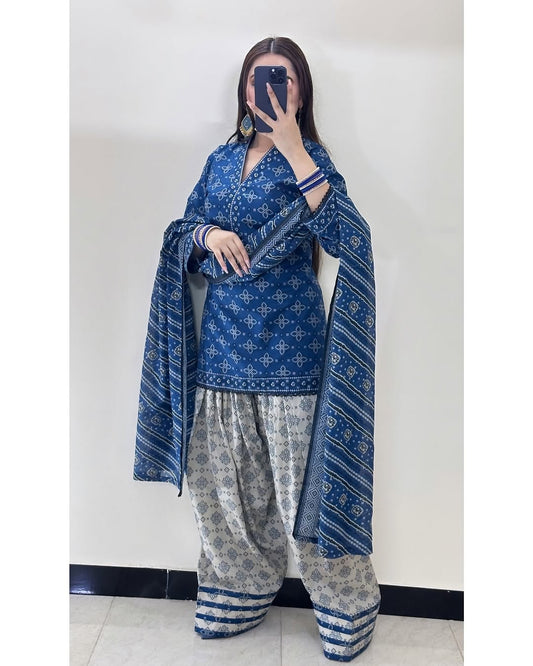 YOHO - Digital Printed 3 Pcs PREMIUM FABRIC | SUMMER FIT | STITCHED - 3215