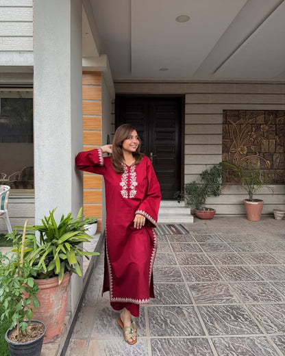 AGHA NOOR | 2PC | LINEN |