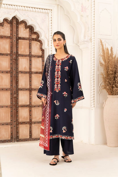 Elegant Embroidered Ensemble (Stitched 3-Piece)