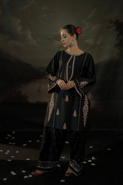 Black Iris Long Length (Embroidery 2 Pcs)
