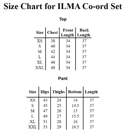 Ilma Co-ord Set |  Co-ord Set 2pc | PREMIUM STITCHED | PREMIUM FABRIC |
