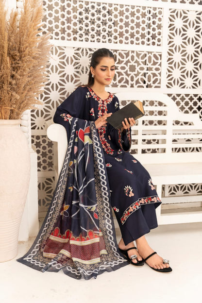 Elegant Embroidered Ensemble (Stitched 3-Piece)