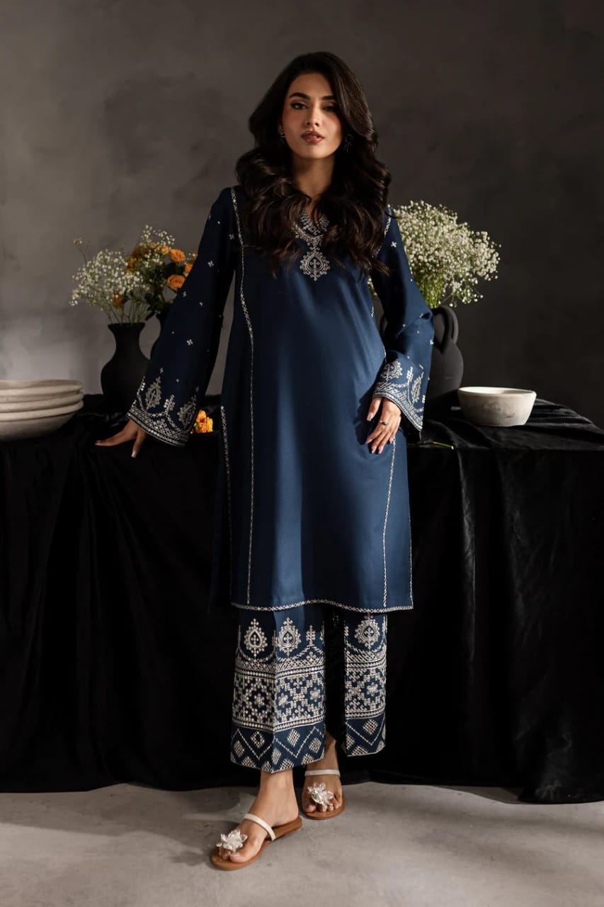 Sage Blue Embroided 2Pcs